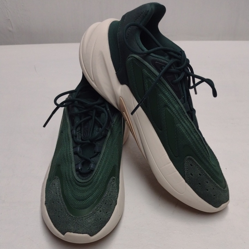 Adidas Green and White Sneakers with Chunky Sole